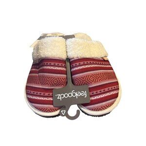 Feelgoodz Women's Mule Faux Sherpa Indoor/Outdoor Slipper LRG 10-11 NWT Poppy